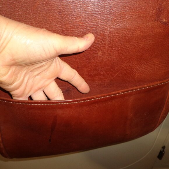 NWOT Leather Handbag Brown Removable Strap Carrying Handle Flap Top Push-Snap - Picture 4 of 14